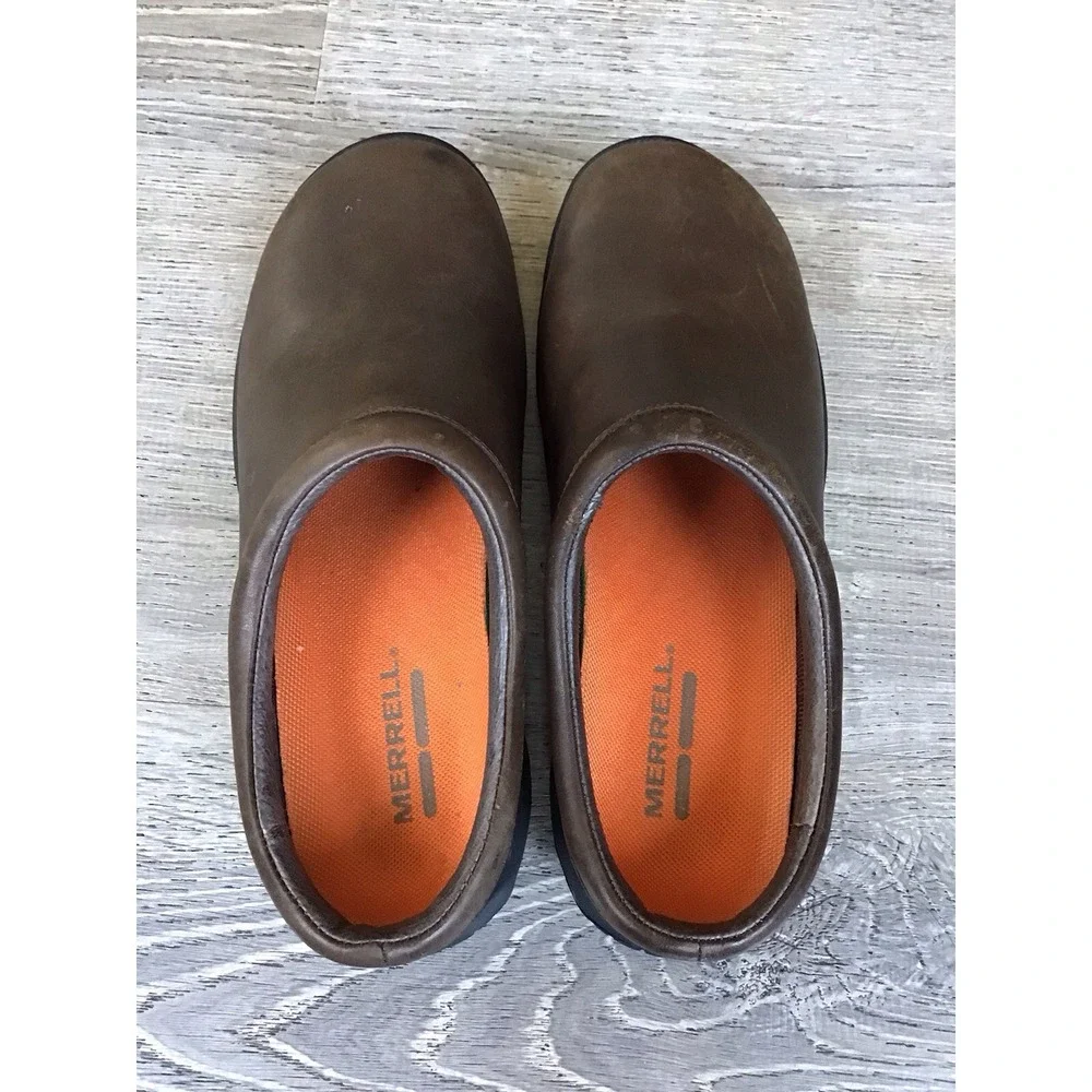 Merrell Encore Nova 2 Clogs Women's Size 7.5 Brown Leather Slip On Mules J598432